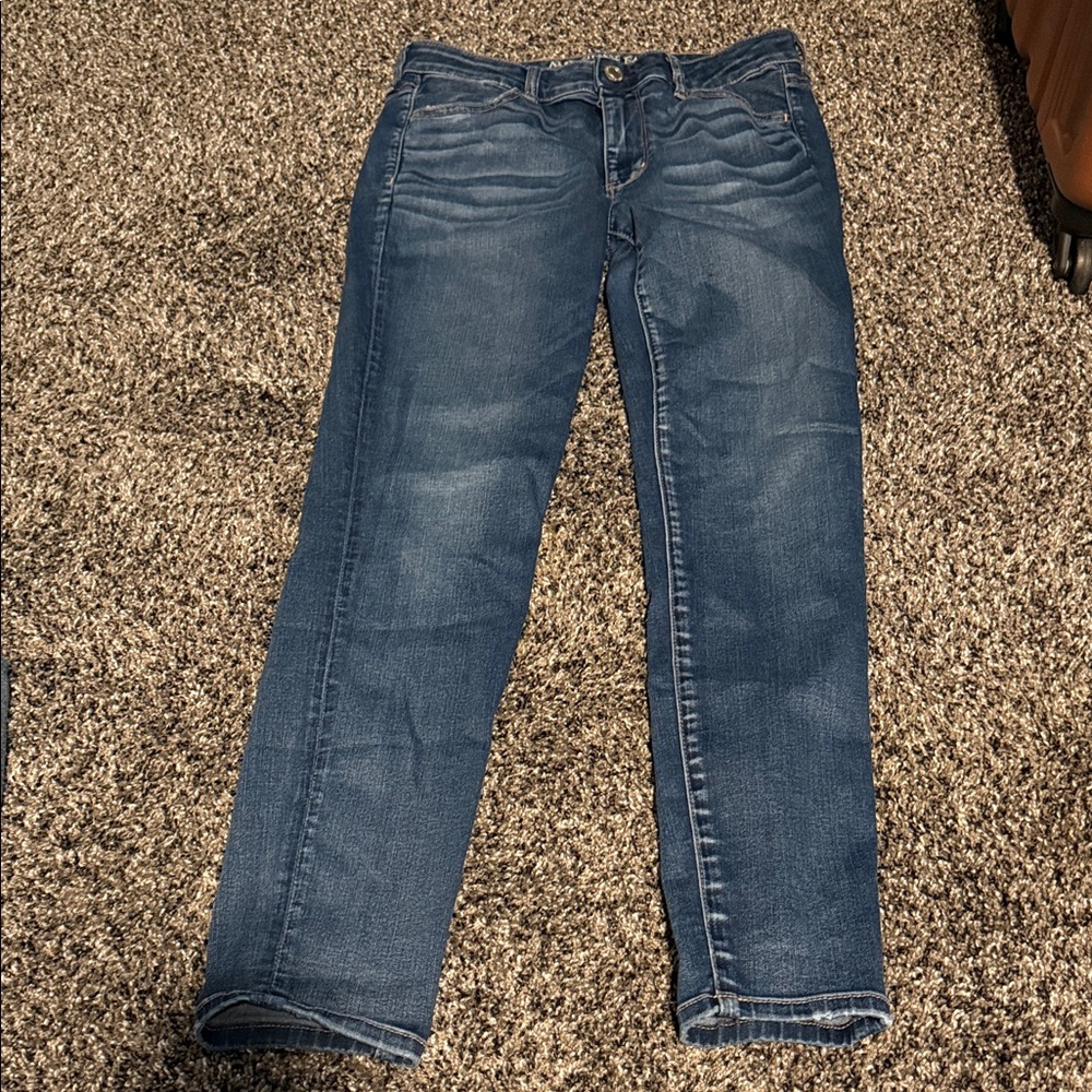 American Eagle Outfitters Dark Blue Straight Leg Jeans